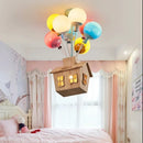Axyaa Stained Glass Cartoon Balloon Ceiling Lights with LED for Kids Bedrooms
