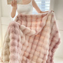 Axyaa Luxe Double Layer Rabbit Fur Tie-Dye Throw Blanket