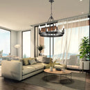 Axyaa Iron Candle Chandelier: Scandinavian Loft American Industrial Style for Bar Coffee Shop