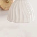 Axyaa Nordic LED Wall Sconce Pull Chain Switch Wood Canopy Bedside Lamp