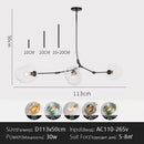 Axyaa Glass Pendant Chandelier LED Branch Ceiling Light - Modern Design