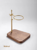 Axyaa Solid Wood Brass Coffee Filter Cup Holder, Adjustable Base