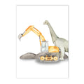 Axyaa Dinosaur Truck Tractor Excavator Wall Art Canvas, Boy Room Decor Nordic Posters