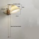 Axyaa Rotating LED Wall Light Fixture - Wood and Copper Bedside Lamp