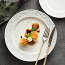 Axyaa Relief Stone Pattern Ceramic Plate for Elegant Dining