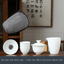 Axyaa Ceramic Travel Tea Set with One Pot & Four Cups