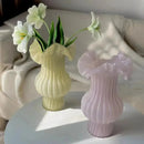 Axyaa Pink Glass Flower Vase: Chic Home Decor, High-End Living Room Ornament