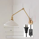 Axyaa Ceramic Copper LED Wall Lamp with Adjustable Long Arm Swivel Lighting