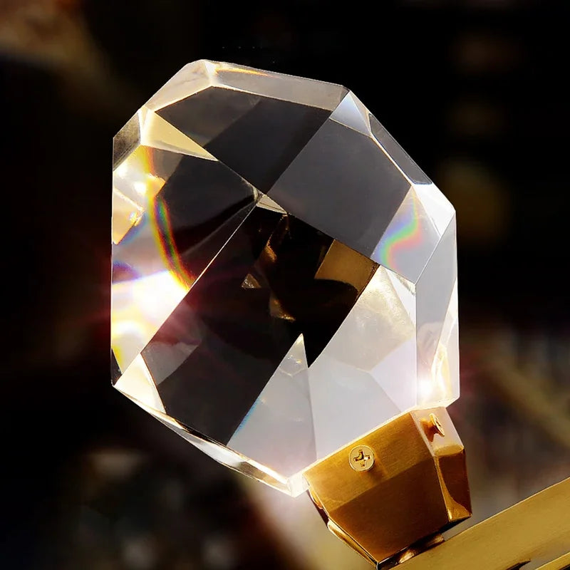 Axyaa Luxury Gold Crystal Chandelier - LED Lighting for Large Living Rooms and Staircases
