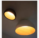 Axyaa Wood Grain LED Ceiling Light with Remote Control - Modern Minimalist Flush Mount Lamp