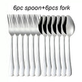 Axyaa Stainless Steel Fork and Spoon Set for Dining - 16 pieces