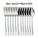 Axyaa Stainless Steel Fork and Spoon Set for Dining - 16 pieces