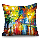 Axyaa Sunflower Starry Sky Oil Painting Polyester Cushion Cover Home Decor Pillowcase