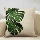 Axyaa Leaf Cushion Cover: Soft Linen Pillowcase 45x45cm