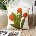 Axyaa Embroidered Flower Linen Cushion Cover 45x45cm