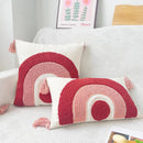 Axyaa Rainbow Tufted Tassel Cushion Cover, 45x45cm Home Decor Sofa Pillow