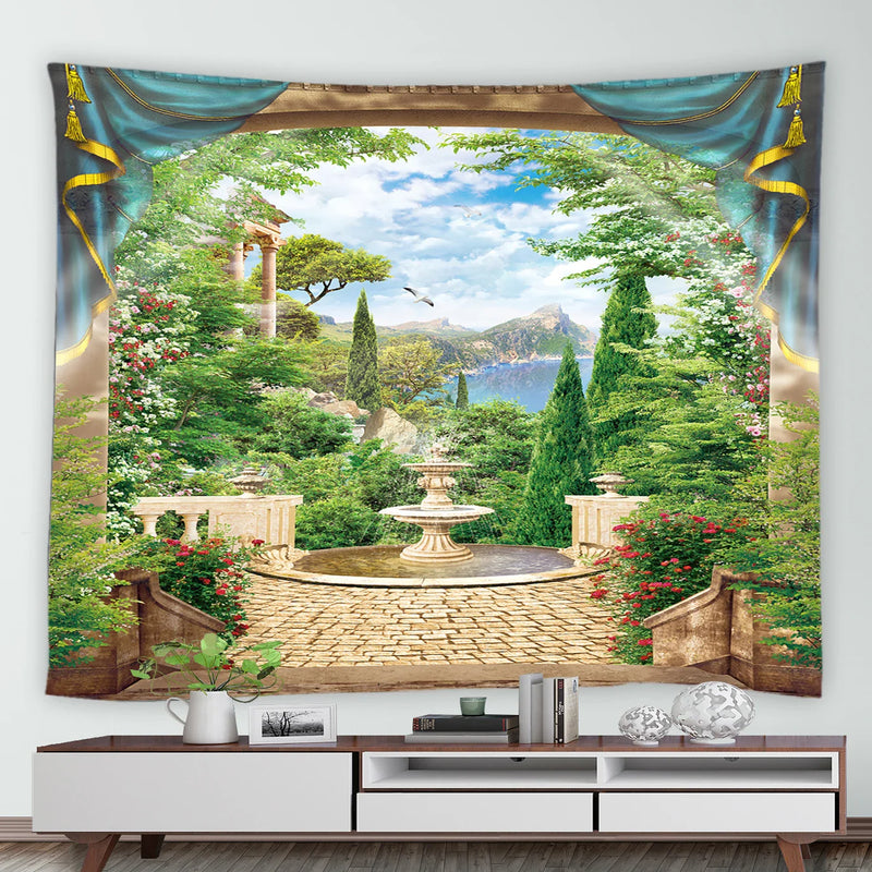 Tropical Ocean Hawaiian Landscape Tapestry for Axyaa Home Decor