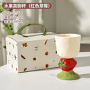 Axyaa Camellia Flower Tea Cup Ceramic Mug Lemon Strawberry Breakfast Coffee Cup
