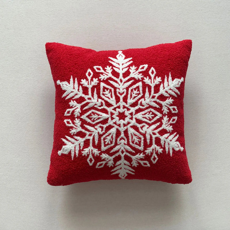 Axyaa Christmas Deer Snowflake Cushion Cover - Home Sofa Decor