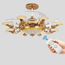 Axyaa Crystal European Luxury Ceiling Fan Chandelier with Remote Control