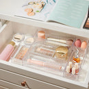 Axyaa Desk Drawer Organizer Set: Clear Plastic Storage Bins for Bathroom, Makeup, Kitchen