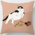 Axyaa Cat Print Square Pillowcase for Home Décor and Car Sofa, 45cm*45cm