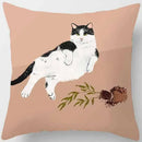 Axyaa Cat Print Square Pillowcase for Home Décor and Car Sofa, 45cm*45cm