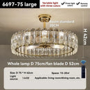 Axyaa Crystal Ceiling Fan Chandelier: Modern Bedroom Fan Light, Silent Design