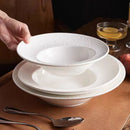 Axyaa Premium French Ceramic Salad Plate for Hotel Dinner - White Straw Hat Plate