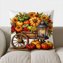 Axyaa Fall Lantern & Autumn Floral Pillow Cover