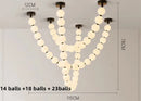 Axyaa White Ball LED Pendant Light Chandelier for Stylish Indoor Decor