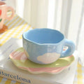 Axyaa Ceramic Coffee Cup and Saucer Set for Afternoon Tea and Desserts
