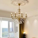 Axyaa Luxury Crystal Candle Chandelier Foyer Pendant Lights