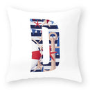 Axyaa Striped Alphabet Decorative Cushion Cover in Blue and White, 45x45cm