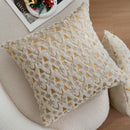 Axyaa Snowflake Elk Foil Print Cushion Cover - Soft Plush Xmas Throw Pillow