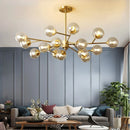 Axyaa Glass Chandelier - Modern Nordic Living Room Lighting Fixture