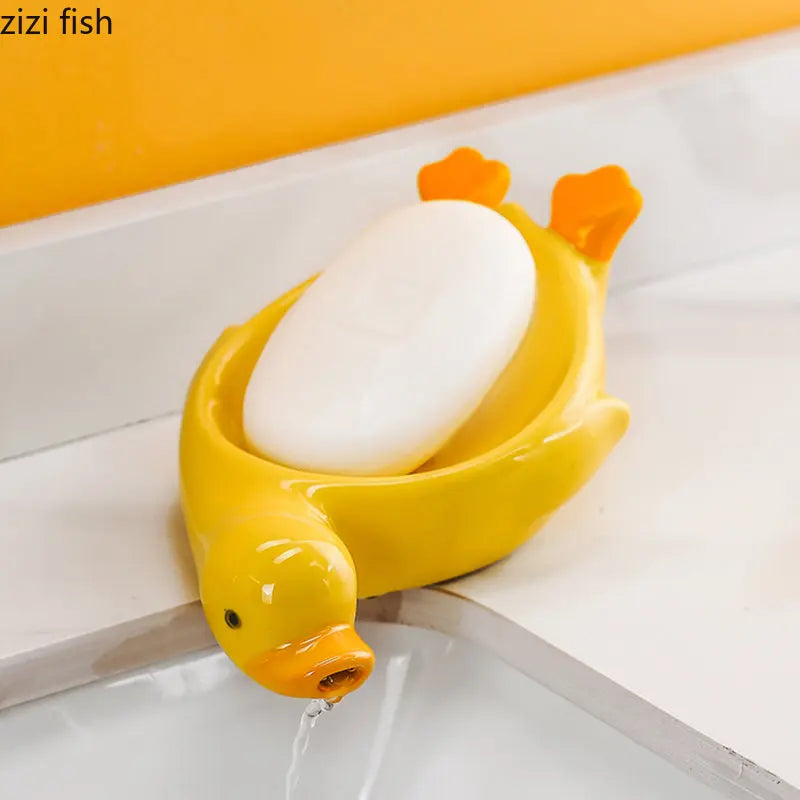 Duck Ceramic Soap Dish Table Top Holder by Axya