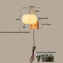 Nordic Glass Wall Light Fixture Axyaa Walnut Wood Lamparas