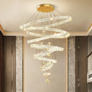 Axyaa Crystal Chandelier Stair Pendant Lamp Living Room Pendant Lights Interior Lighting