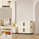 Axyaa 23.6" Double-Door Foldable Storage Box, Heavy-Duty Rolling Cabinet for Various Items