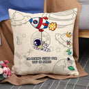 Axyaa Astronaut Theme Pillow Cover Set for Home Decor - 45*45 Size