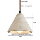 Axyaa Yellow Travertine Stone LED Pendant Lamp Retro Wood Hanging Lights