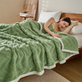 Axyaa Striped Taffeta Velvet Blanket: Soft, Warm Double-sided Plush Throw for Home & Office