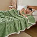 Axyaa Striped Taffeta Velvet Blanket: Soft, Warm Double-sided Plush Throw for Home & Office