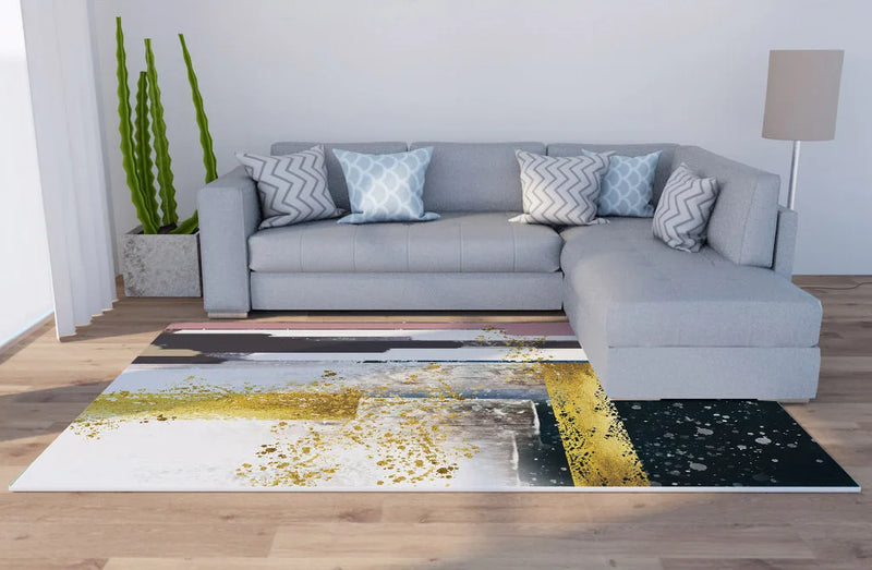 Axyaa Marble Texture Printed Carpet for Home Living Room and Bedroom Decoration