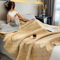 Axyaa 100% Cotton Muslin Throw Blanket - Lightweight Breathable Boho Throws
