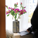 Axyaa Ceramic Hexagonal Jars, Handcrafted Chinese-Style Vases, Wabi-Sabi Living Room Decor