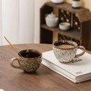 Axyaa Ceramic Teacups Set of 4 Cozy Coffee Mugs Retro Style Dining Drinkware