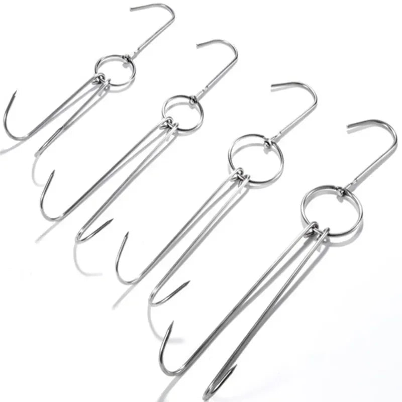 Axya Stainless Steel Meat Hooks for BBQ Roasts and Storage