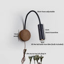 Axyaa Wabi Sabi Black Travertine Stone LED Wall Lamp Hose Adjustable Arandela